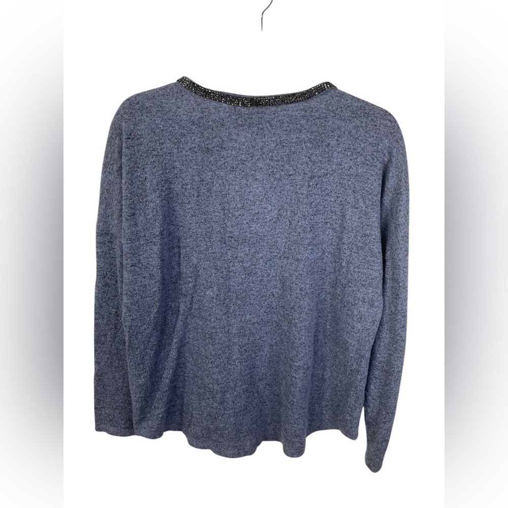 Jennifer Lopez Jeweled V-Neck Pullover Purplish Sweater Large Women’s EUC - Picture 2 of 7